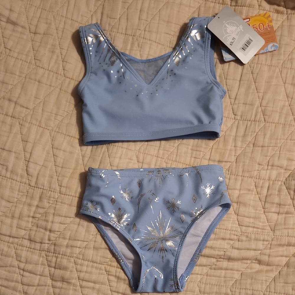 Elsa Disney Light Blue and Silver Swimsuit 3T